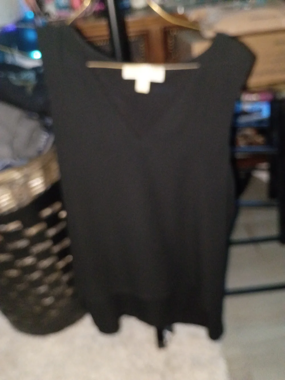 Michael Kors Black V-Neck Sleeveless Tank